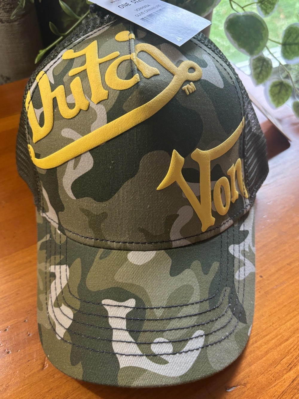 Von Dutch Camo Trucker Hat Yellow Logo Snapback Mesh Cap Unisex OS